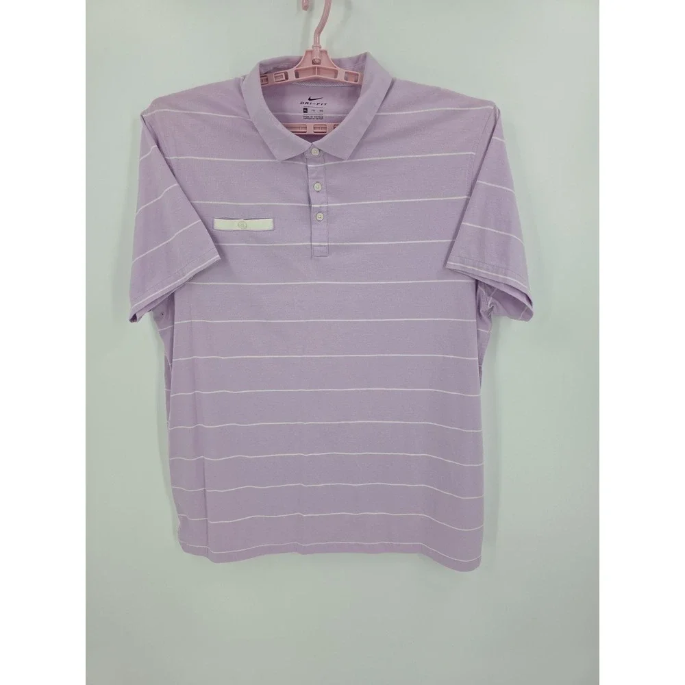 Nike Dri-Fit Men's‎ XXL Purple and White Polo Size XXL Vented Underarm